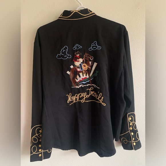 Scully Vintage XL Happy Trails Embroidered Pearl Snap Western Shirt - Picture 1 of 5